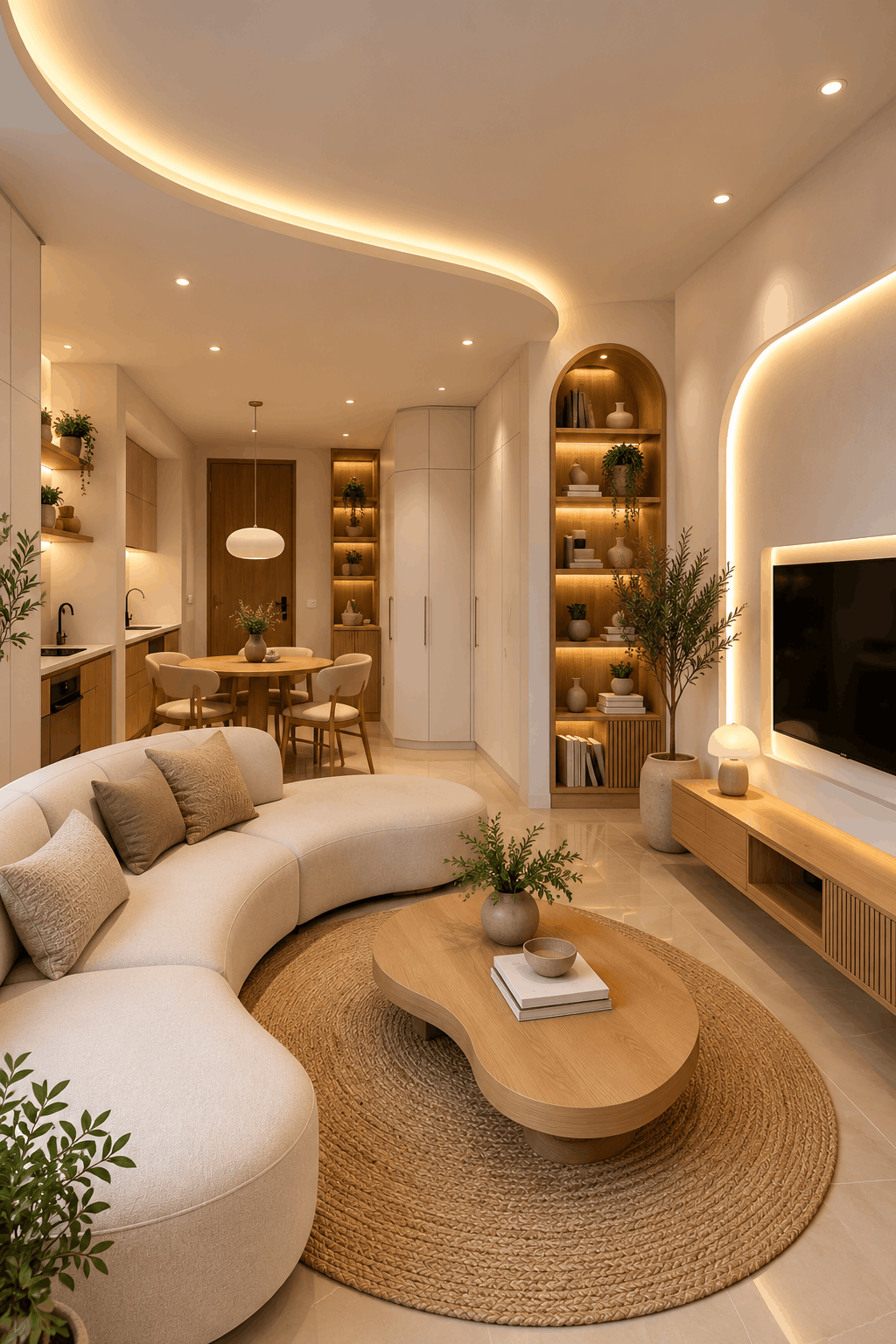 Curved Gypsum Ceiling
