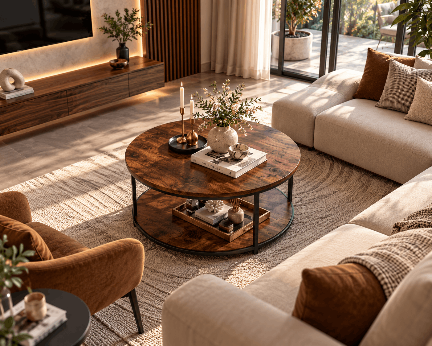 Metal & Wood Coffee Table