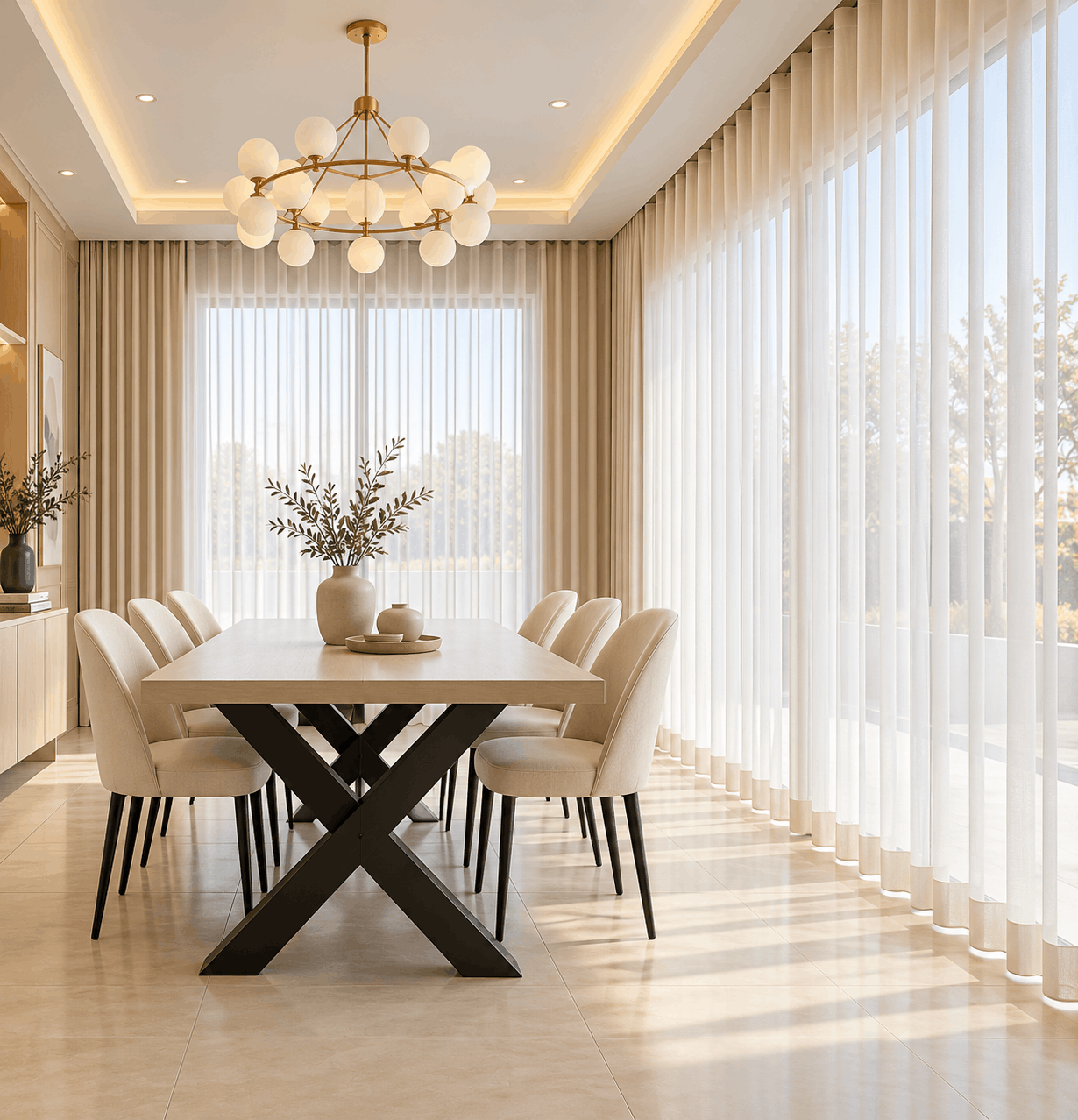 Wave Style Sheer Curtains