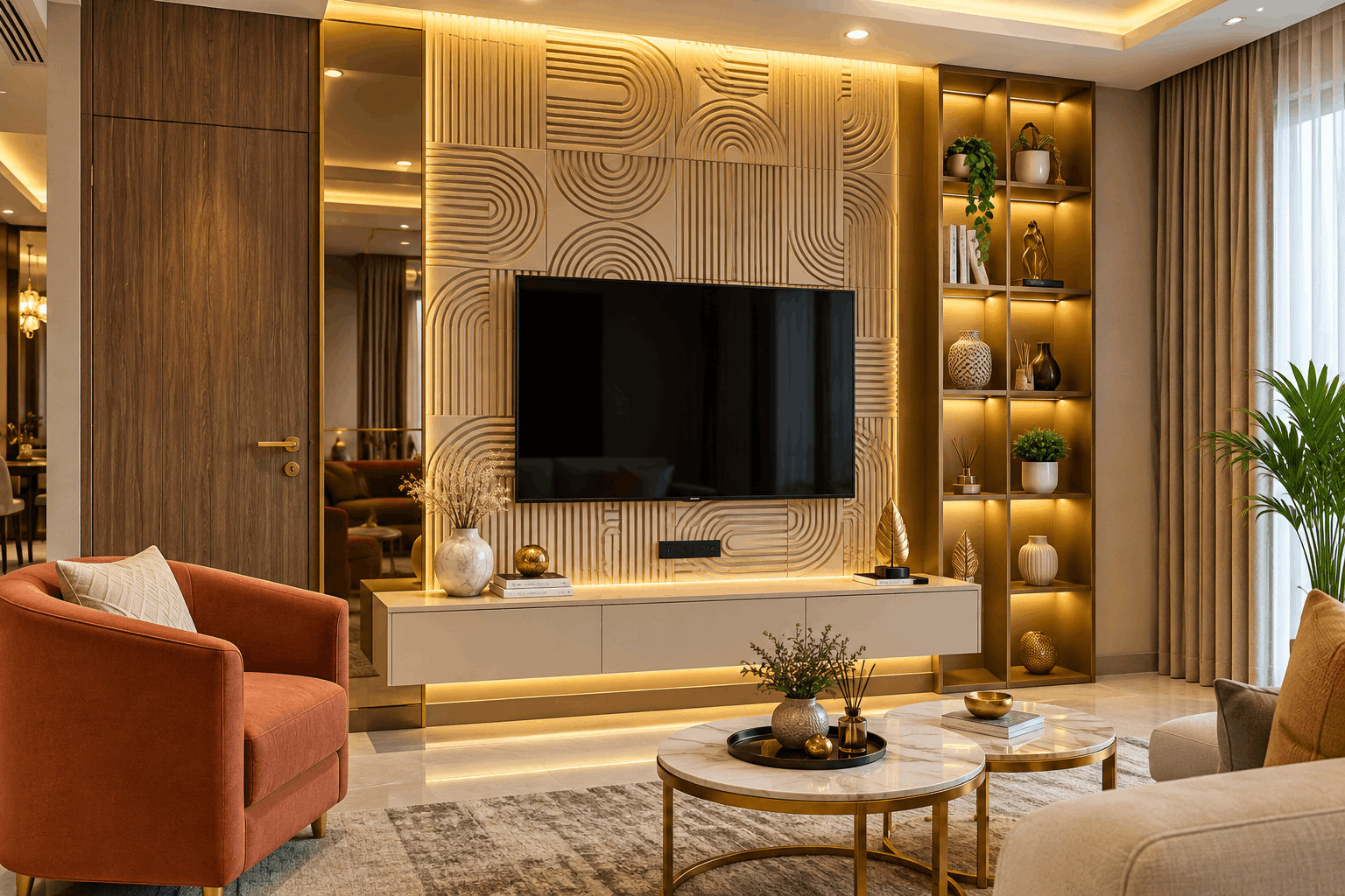 MDF TV Wall Unit