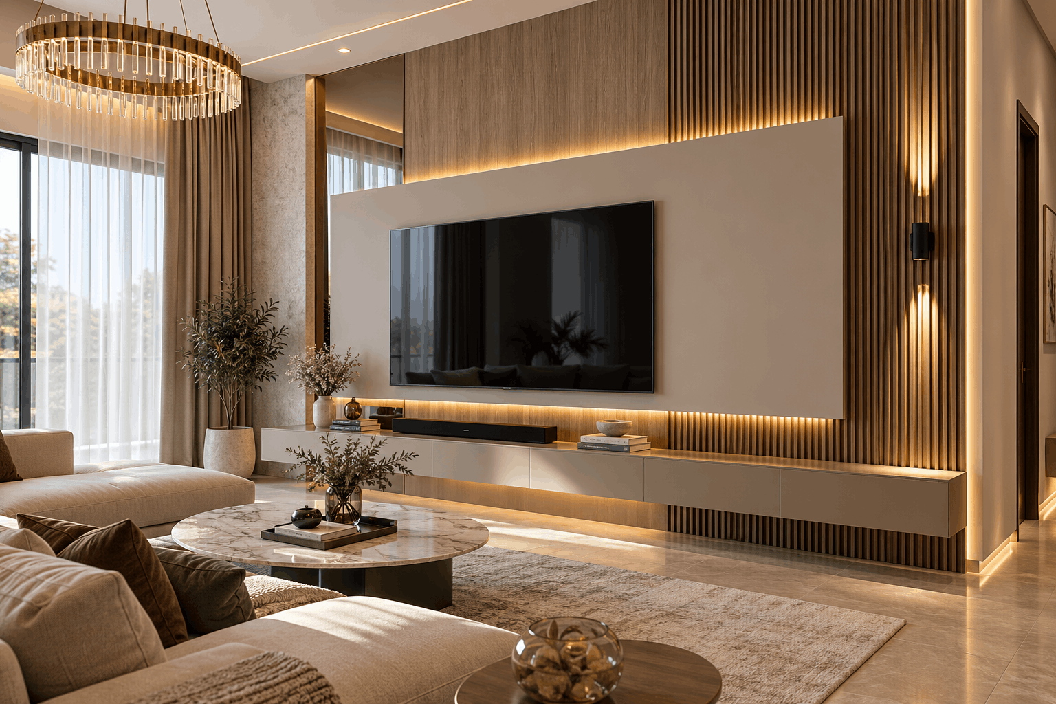 Contemporary LED TV Wall