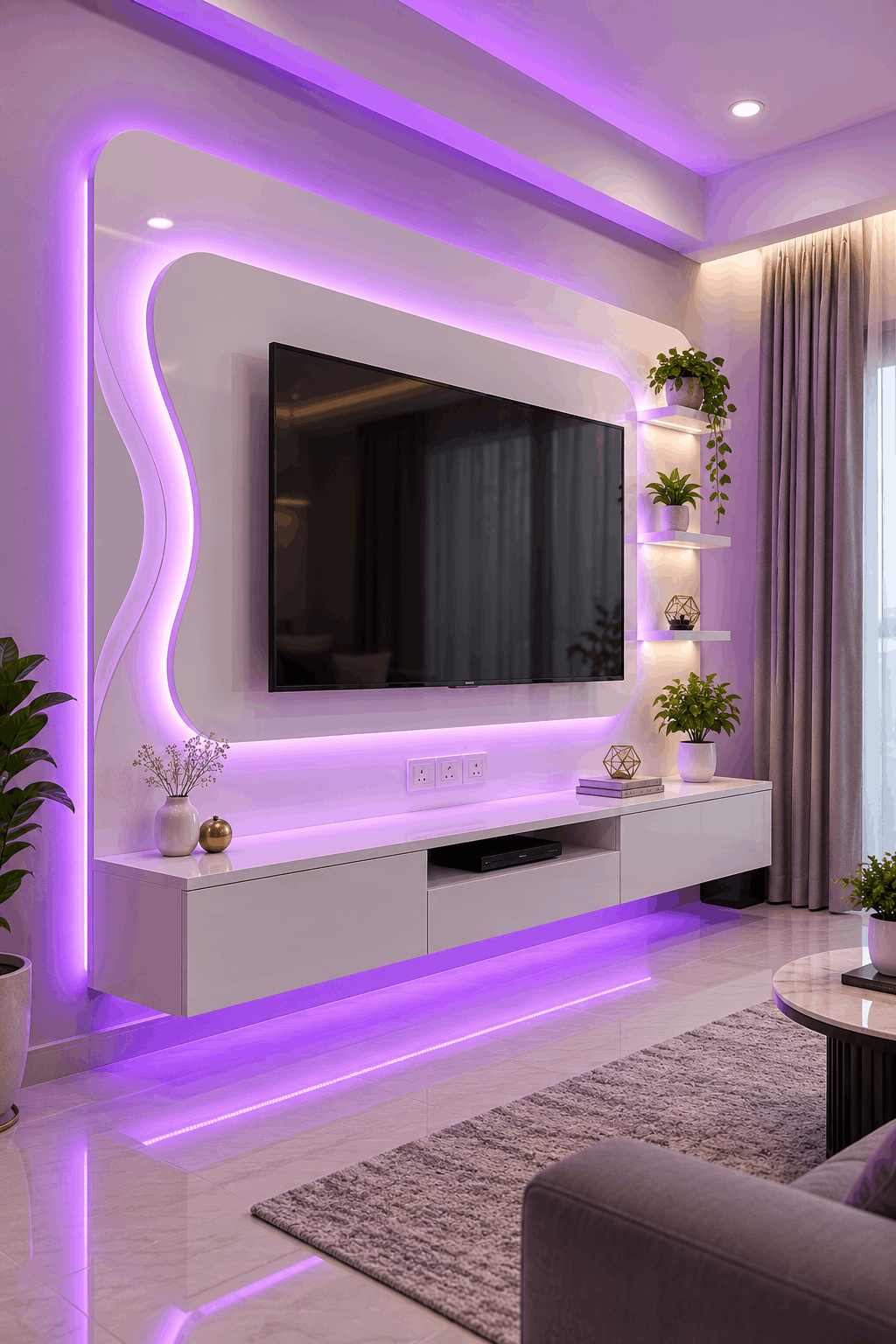 Modern TV Unit with LED